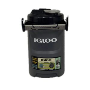 Glacière IGLOO PICHE 1/2 gallon noir et gris avec poignée de transport, bec verseur et étiquette "PICHE" représentant une bouteille d'eau.